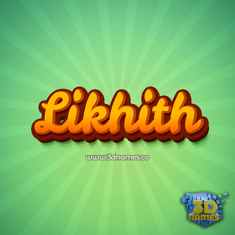 likhith in Green Rays style - 3D name wallpaper