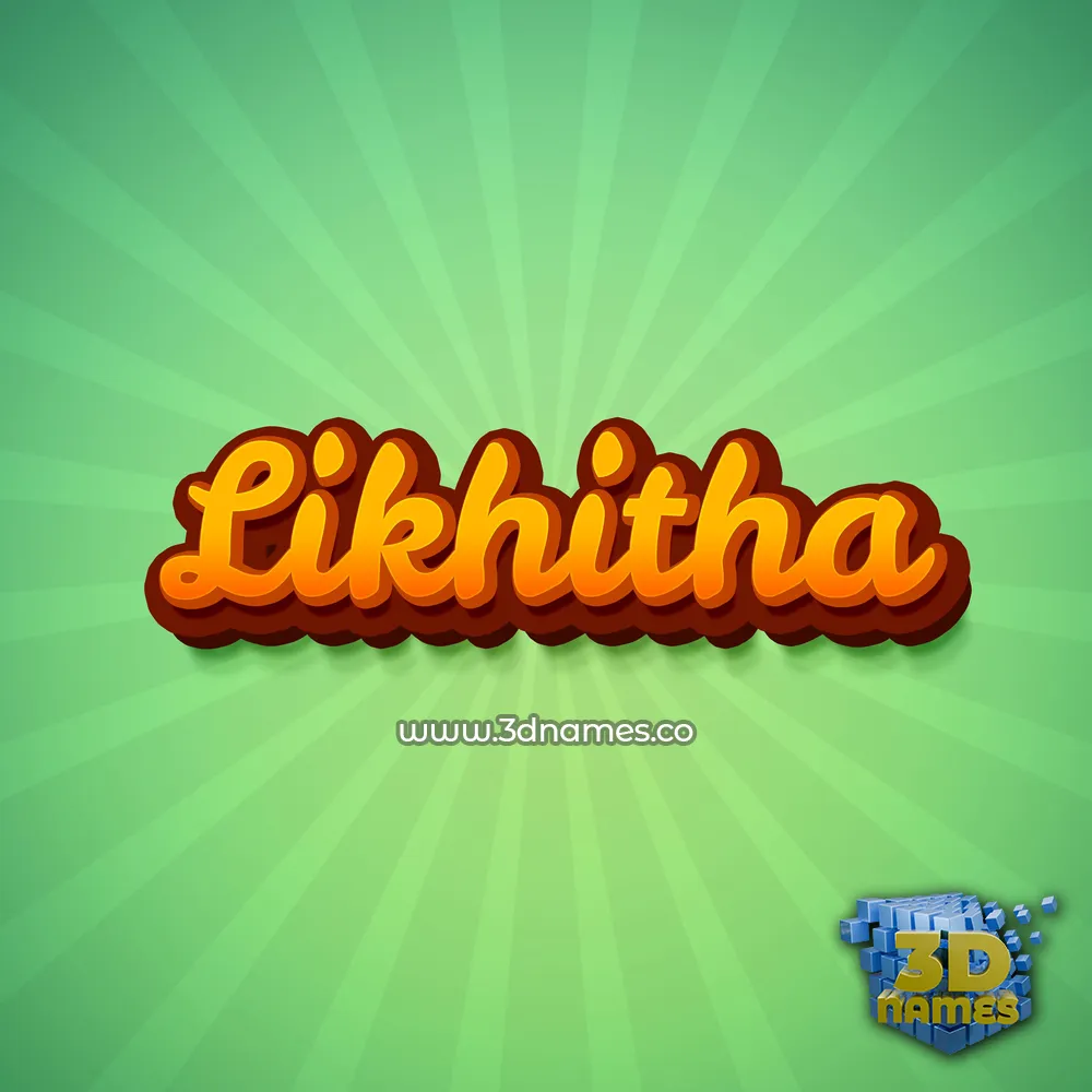 likhitha in Green Rays style - 3D name wallpaper