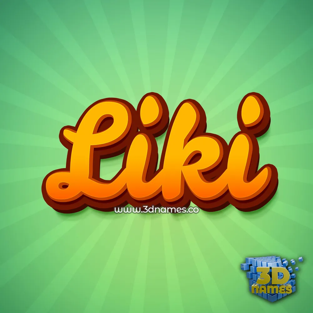 liki in Green Rays style - 3D name wallpaper