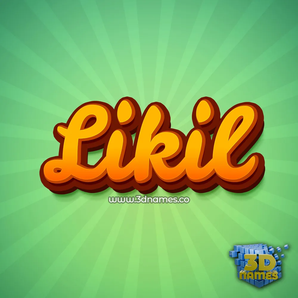 likil in Green Rays style - 3D name wallpaper