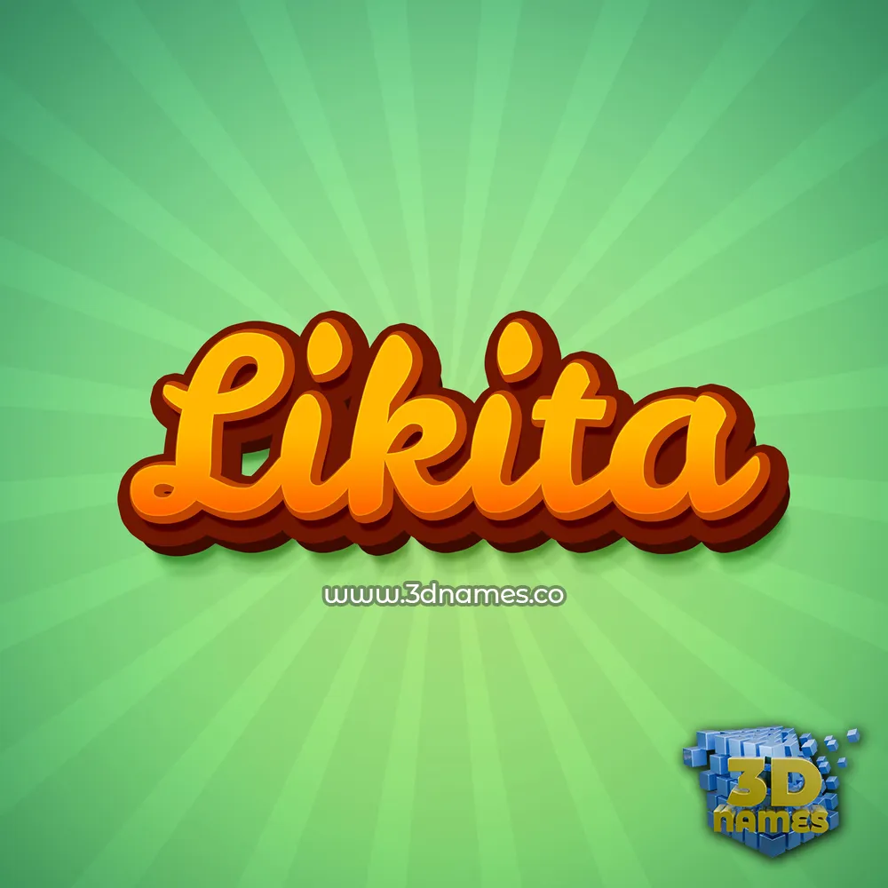 likita in Green Rays style - 3D name wallpaper