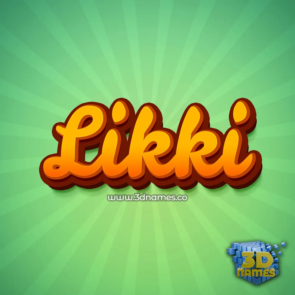 likki in Green Rays style - 3D name wallpaper