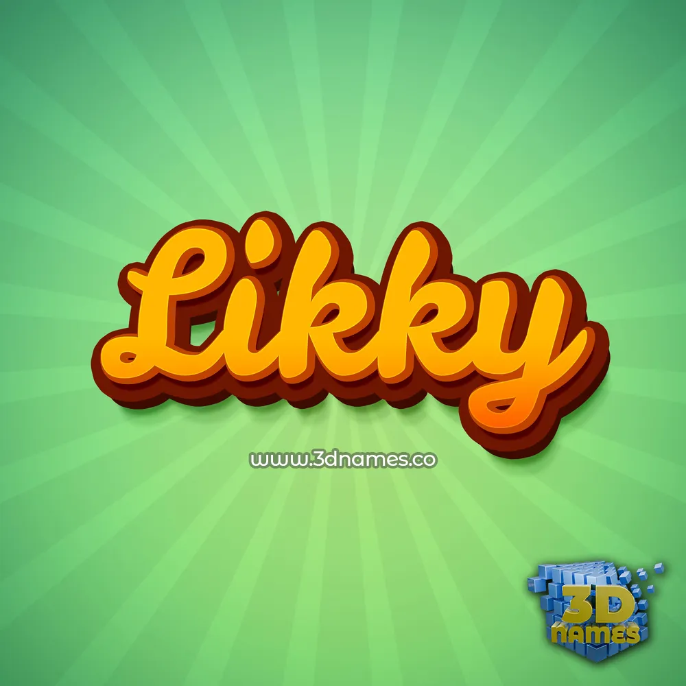 likky in Green Rays style - 3D name wallpaper