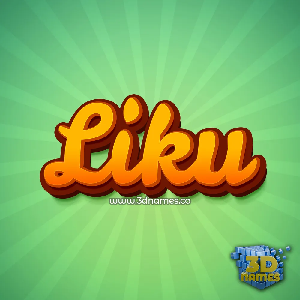 liku in Green Rays style - 3D name wallpaper