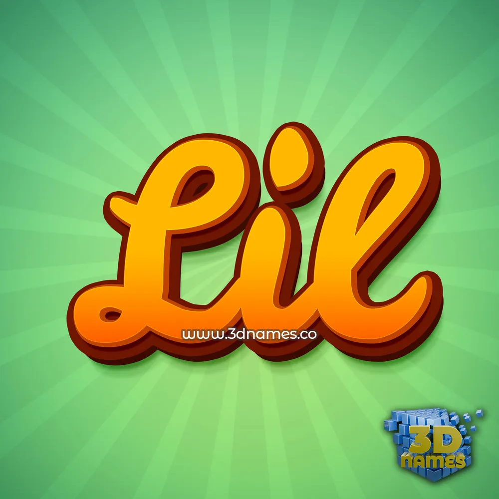 lil in Green Rays style - 3D name wallpaper