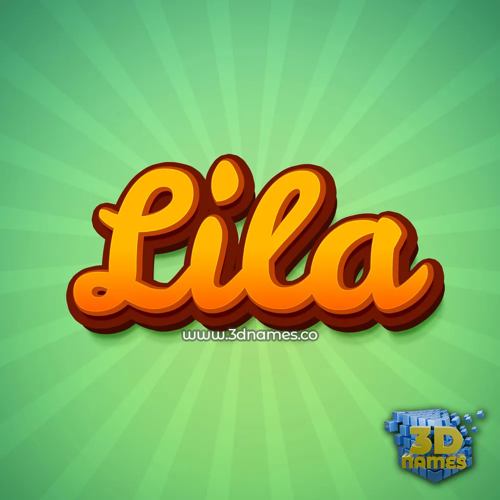 lila in Green Rays style - 3D name wallpaper