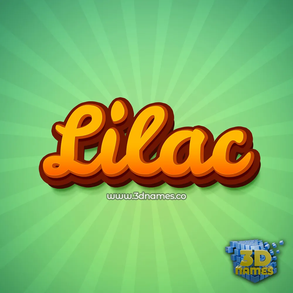 lilac in Green Rays style - 3D name wallpaper