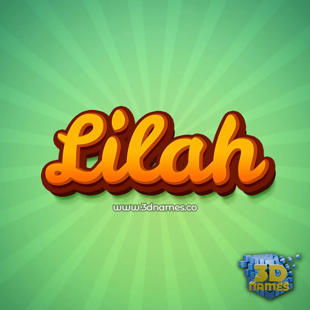 lilah in Green Rays style - 3D name wallpaper