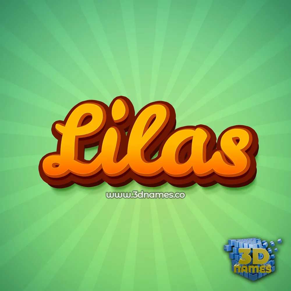 lilas in Green Rays style - 3D name wallpaper