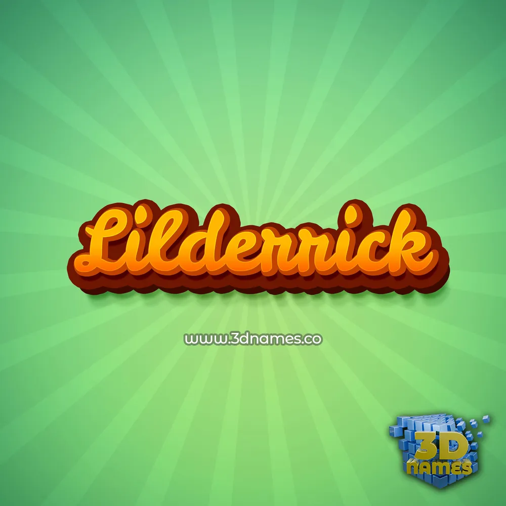 lilderrick in Green Rays style - 3D name wallpaper