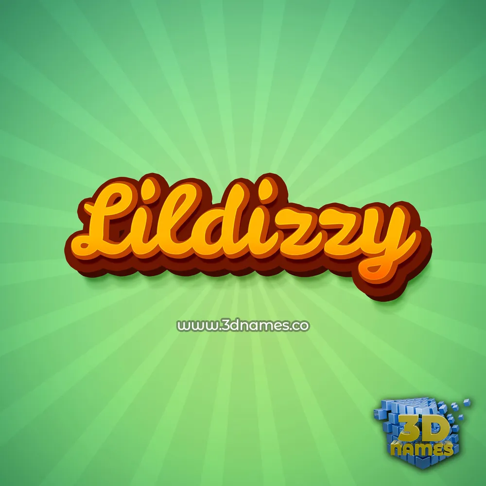 lildizzy in Green Rays style - 3D name wallpaper