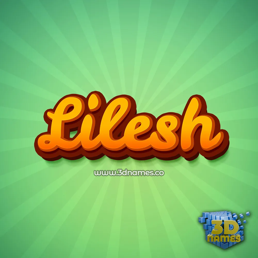 lilesh in Green Rays style - 3D name wallpaper