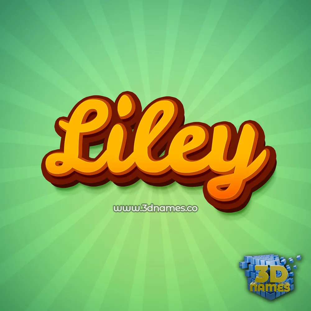 liley in Green Rays style - 3D name wallpaper