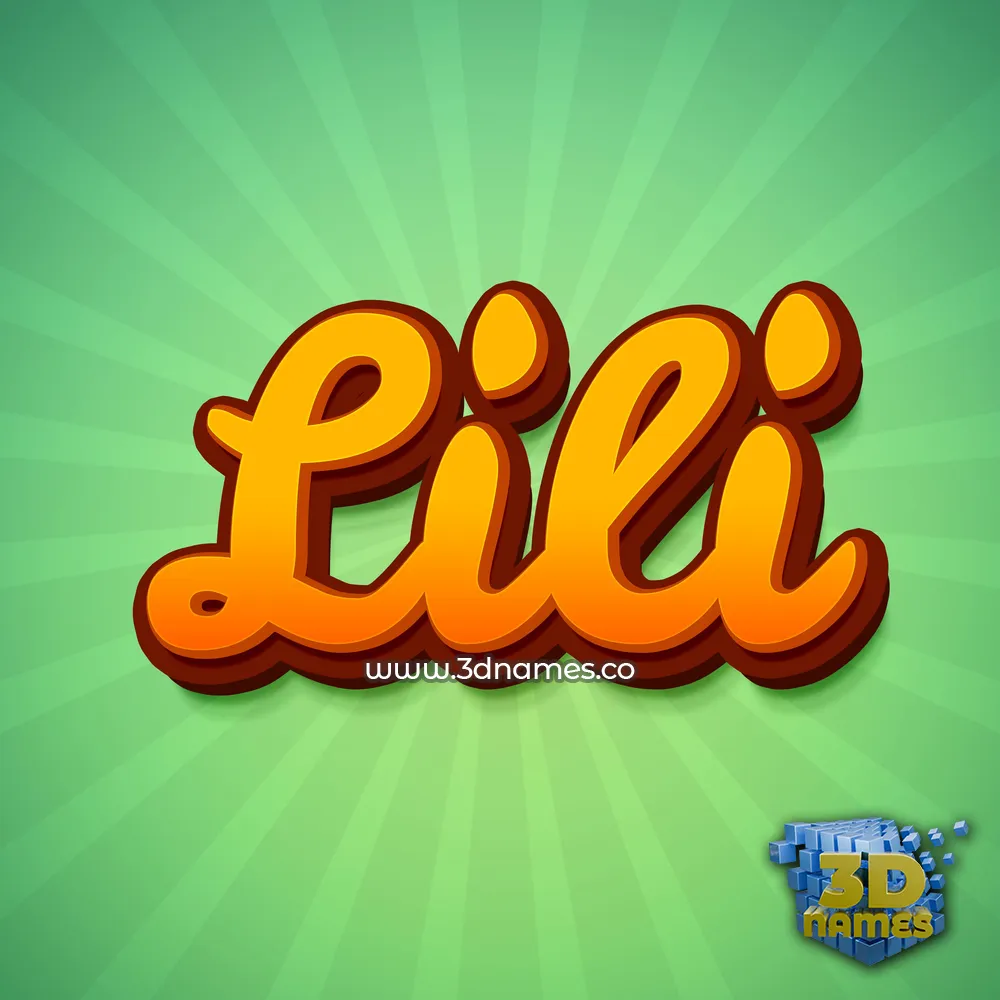 lili in Green Rays style - 3D name wallpaper