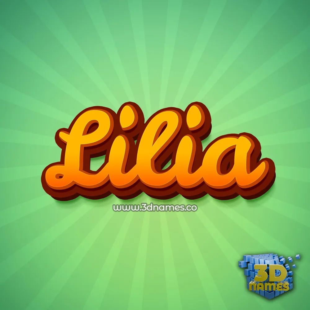 lilia in Green Rays style - 3D name wallpaper