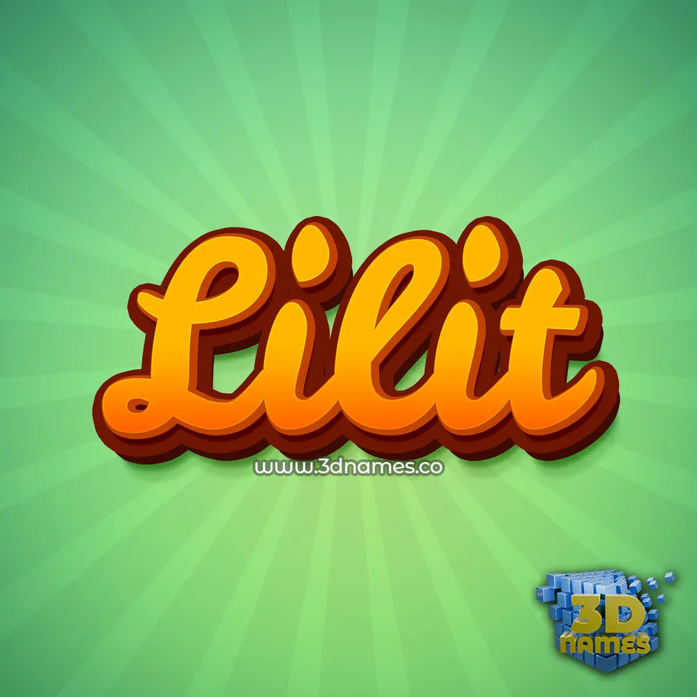 lilit in Green Rays style - 3D name wallpaper