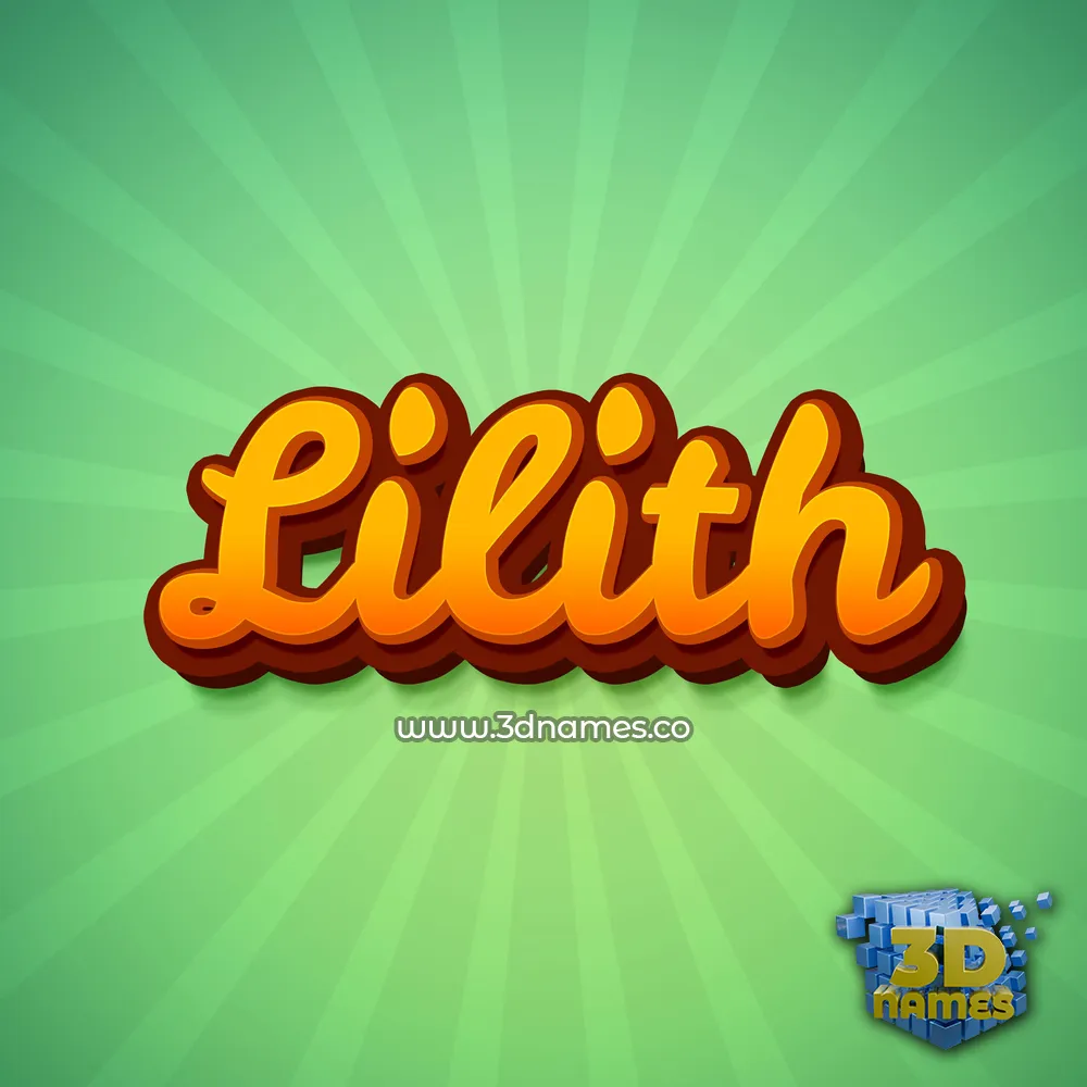 lilith in Green Rays style - 3D name wallpaper