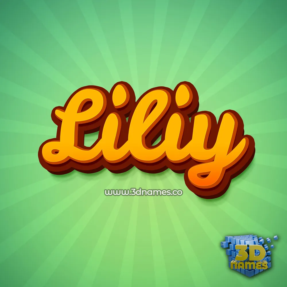 liliy in Green Rays style - 3D name wallpaper