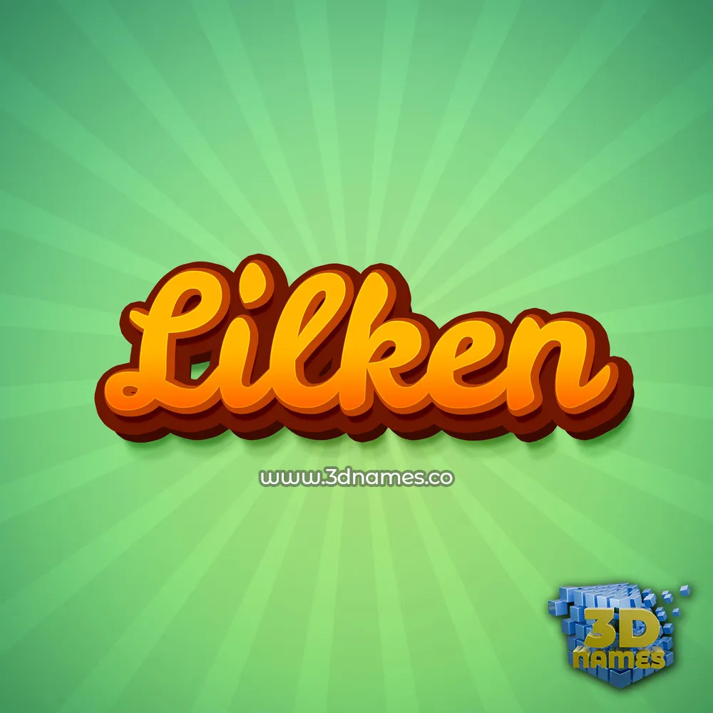 lilken in Green Rays style - 3D name wallpaper