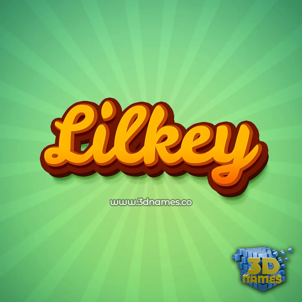 lilkey in Green Rays style - 3D name wallpaper