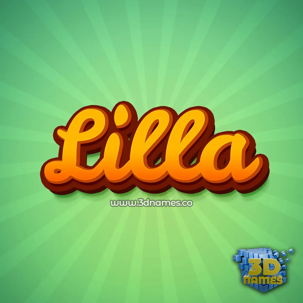 lilla in Green Rays style - 3D name wallpaper