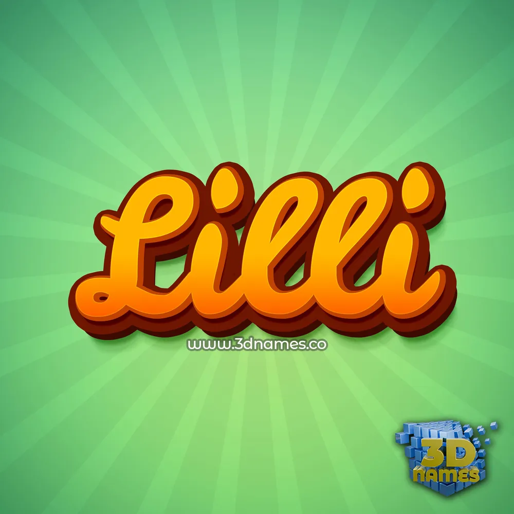 lilli in Green Rays style - 3D name wallpaper