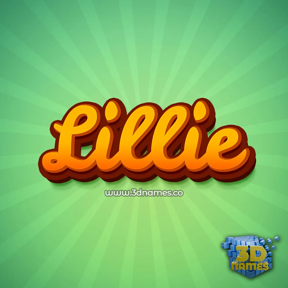 lillie in Green Rays style - 3D name wallpaper
