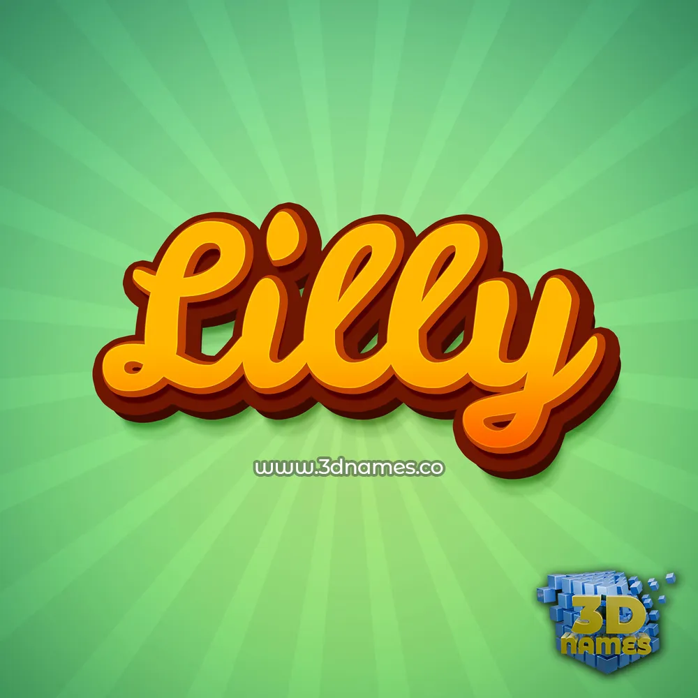 lilly in Green Rays style - 3D name wallpaper