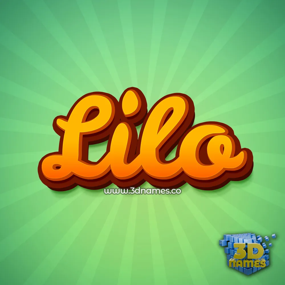 lilo in Green Rays style - 3D name wallpaper