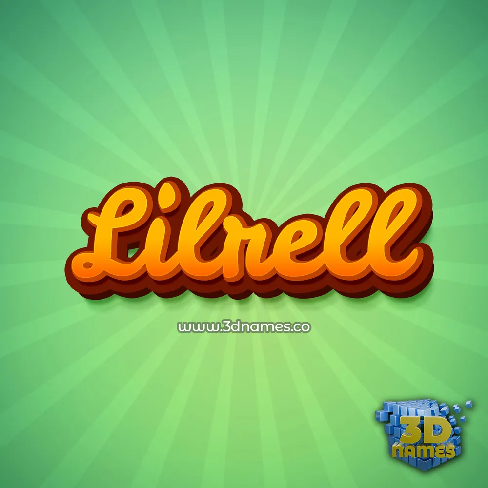 lilrell in Green Rays style - 3D name wallpaper