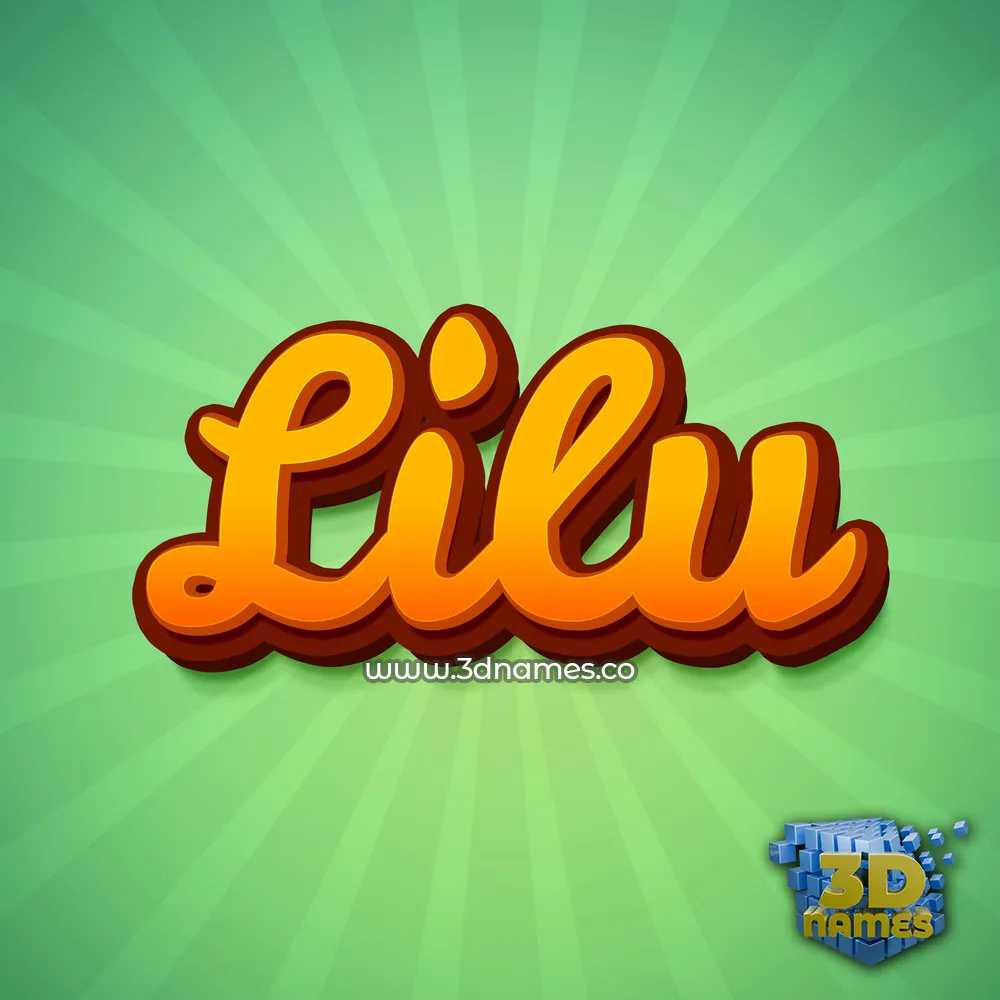 lilu in Green Rays style - 3D name wallpaper