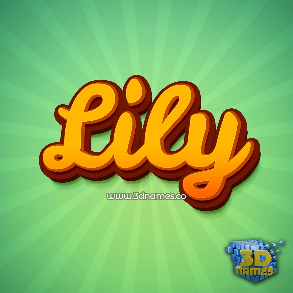 lily in Green Rays style - 3D name wallpaper