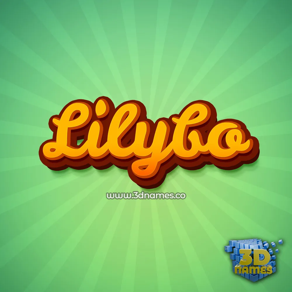 lilybo in Green Rays style - 3D name wallpaper