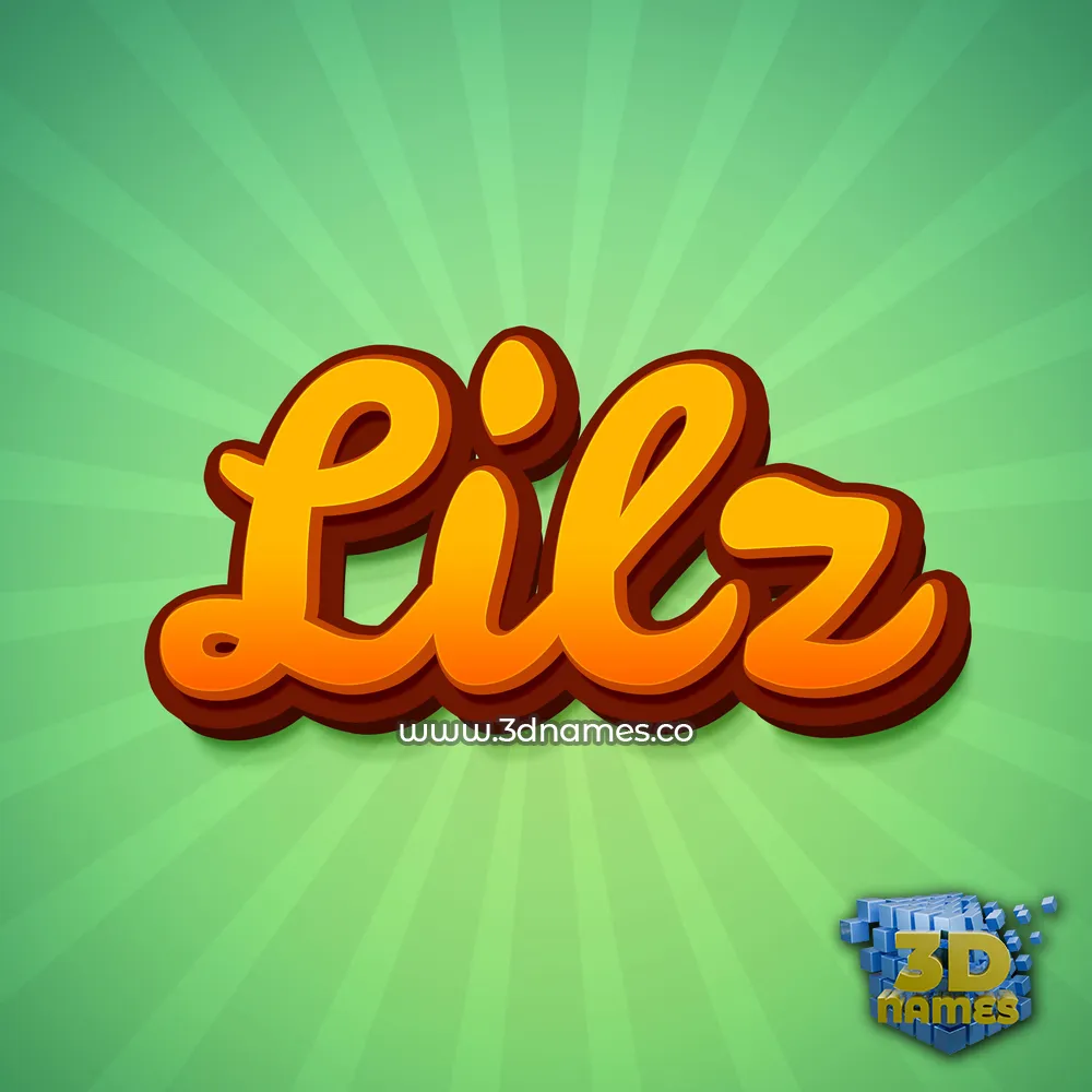 lilz in Green Rays style - 3D name wallpaper