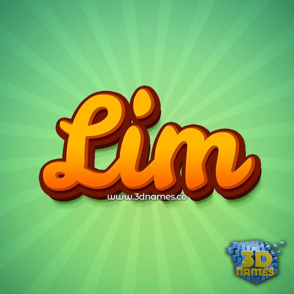 lim in Green Rays style - 3D name wallpaper