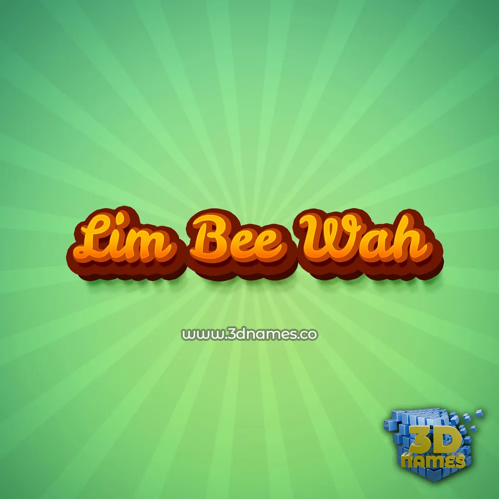 lim bee wah in Green Rays style - 3D name wallpaper