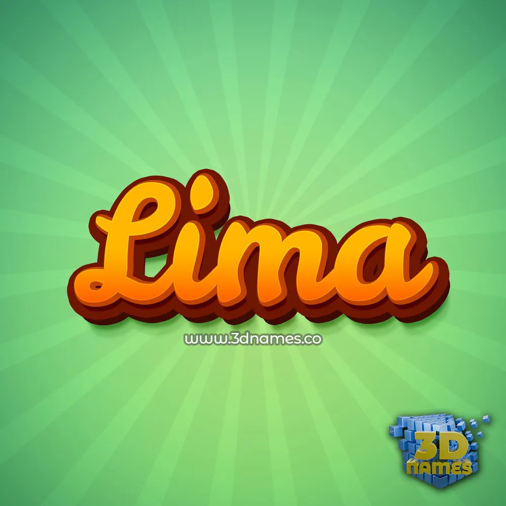 lima in Green Rays style - 3D name wallpaper