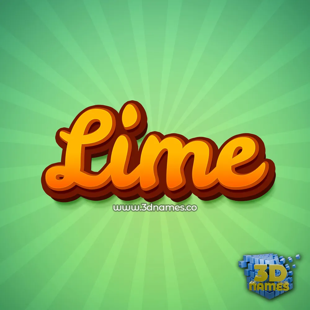 lime in Green Rays style - 3D name wallpaper