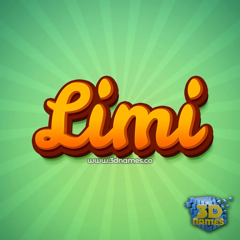 limi in Green Rays style - 3D name wallpaper