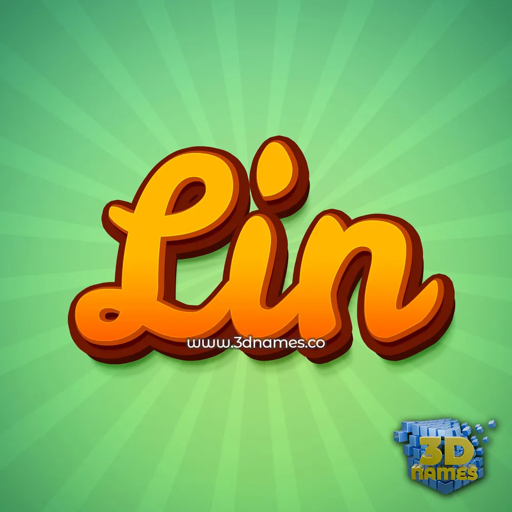 lin in Green Rays style - 3D name wallpaper