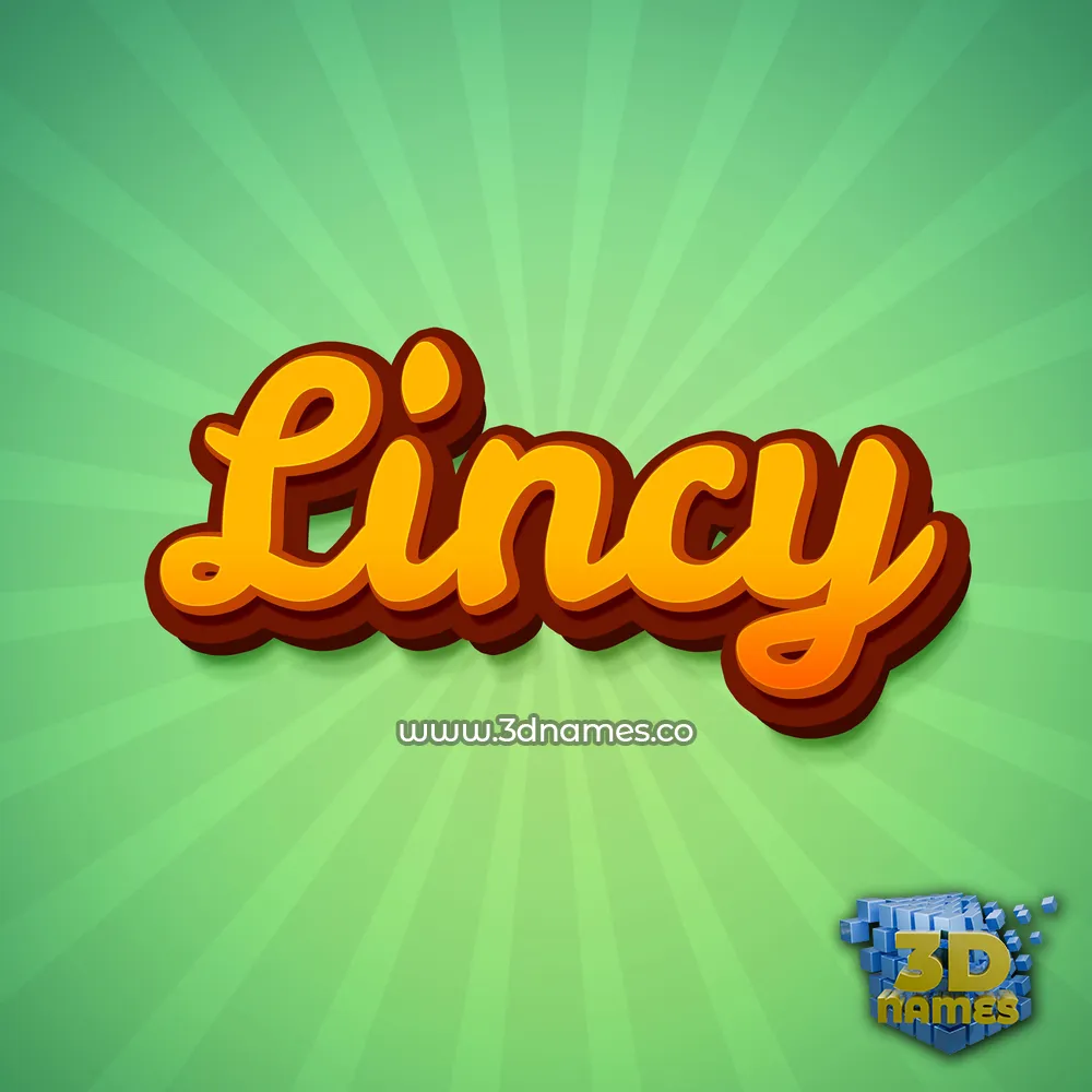 lincy in Green Rays style - 3D name wallpaper