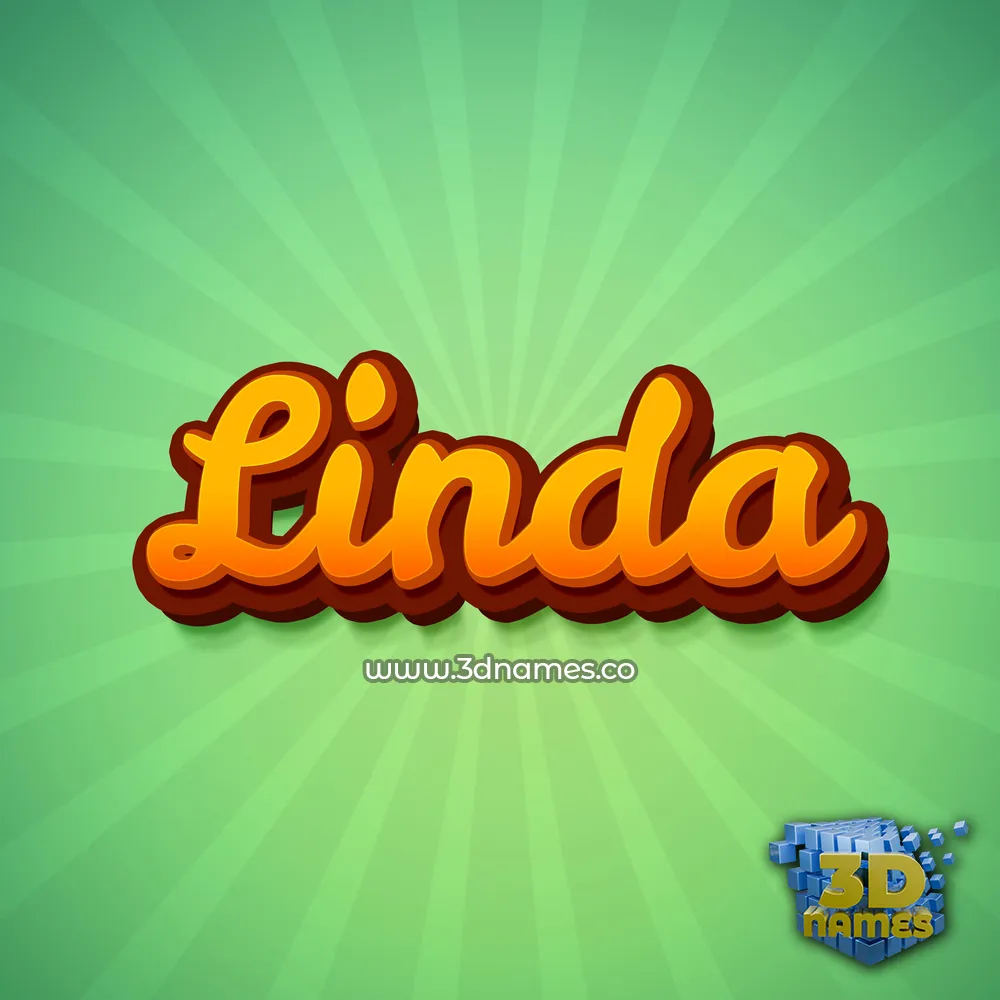 linda in Green Rays style - 3D name wallpaper