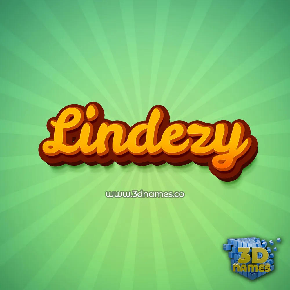 lindezy in Green Rays style - 3D name wallpaper