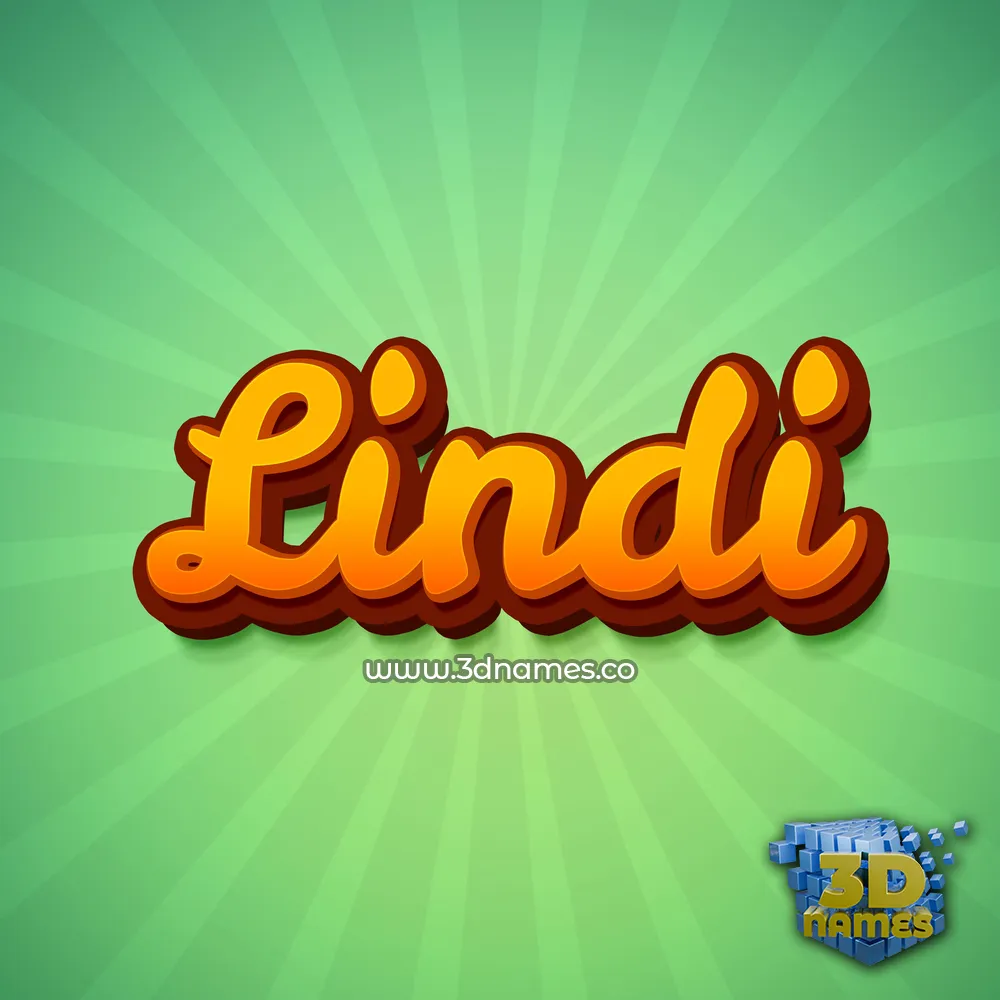 lindi in Green Rays style - 3D name wallpaper