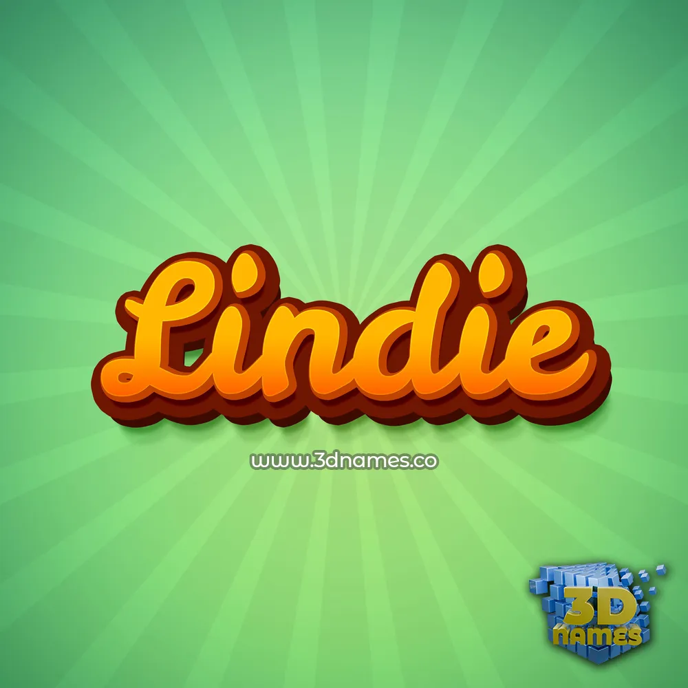 lindie in Green Rays style - 3D name wallpaper