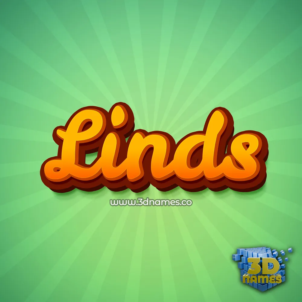 linds in Green Rays style - 3D name wallpaper