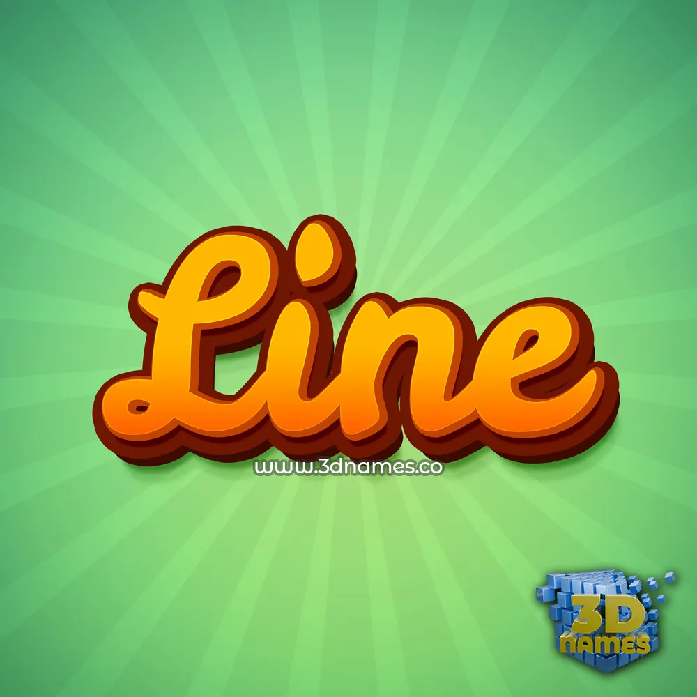 line in Green Rays style - 3D name wallpaper