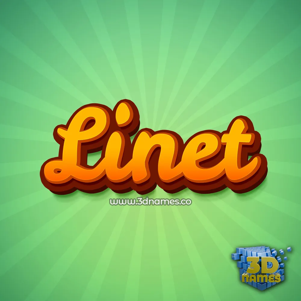 linet in Green Rays style - 3D name wallpaper