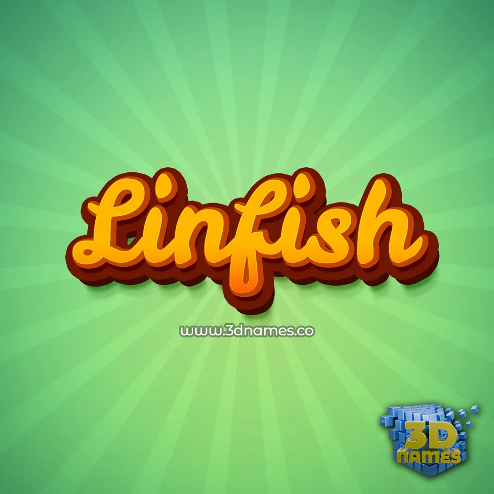 linfish in Green Rays style - 3D name wallpaper