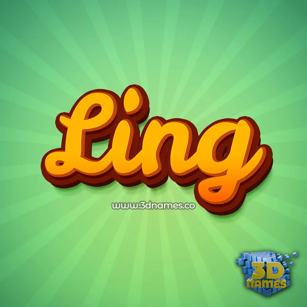 ling in Green Rays style - 3D name wallpaper